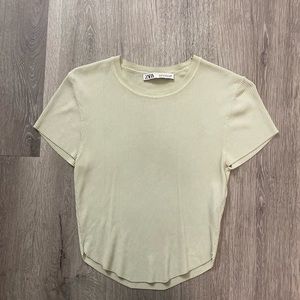 zara baby tee short sleeve light green